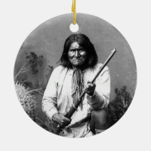 Historic Iconic Native American Indian Geronimo Ceramic Ornament