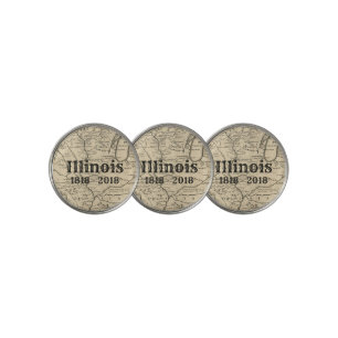Historic Illinois Bicentennial Golf Ball Marker