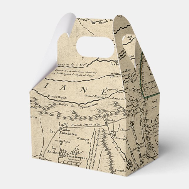 Historic Illinois Map of 1718 Favor Boxes (Front Side)