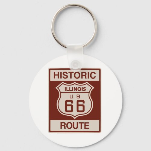 Historic Illinois RT 66 Keychain