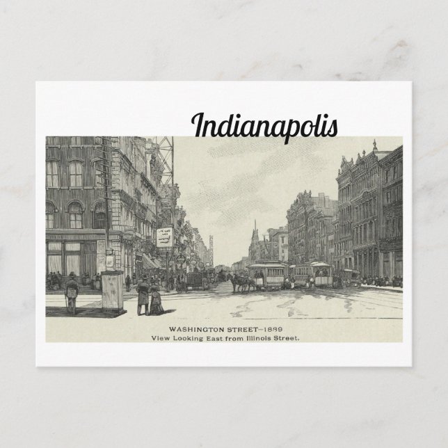 Historic Indianapolis Sketch Postcard (Front)