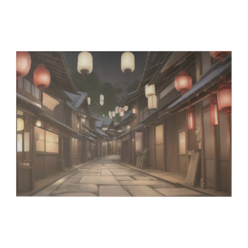 Historic Japanese Street With Lanterns Acrylic Print