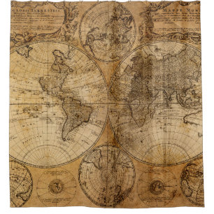 Historic Journey: 1746 World Map Shower Curtain