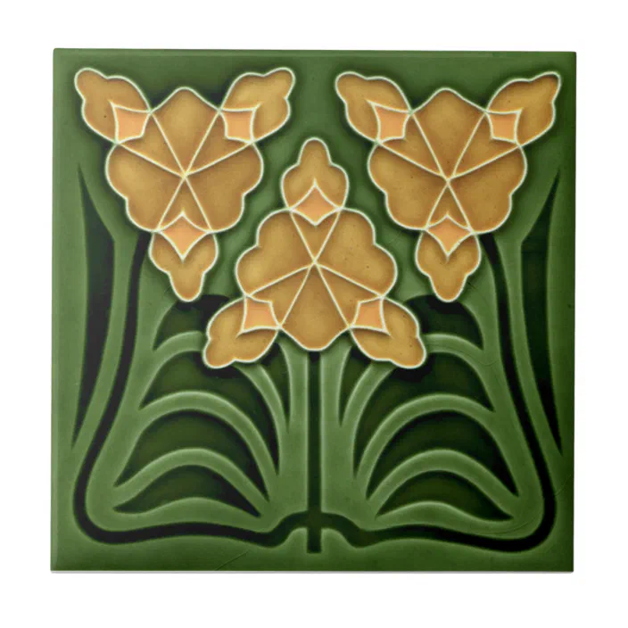 Art Nouveau Reproduction Decorative Ceramic tile 377 