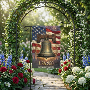 Historic Liberty Bell Patriotic Stars and Stripes Garden Flag