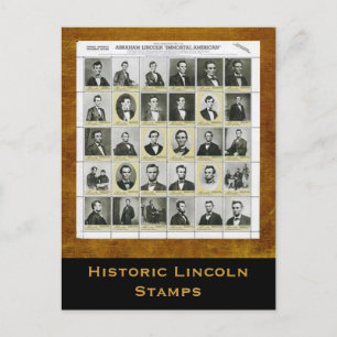 Historic Lincoln Stamps Art Print Postcard