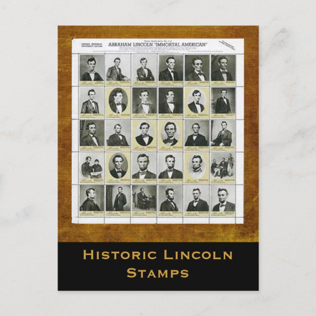 Historic Lincoln Stamps Art Print Postcard (Front)