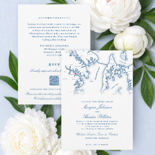 Historic London Town All In One QR RSVP Wedding Invitation