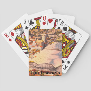 Historic Long Beach, California Boardwalk View Poker Cards