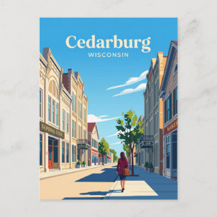 Historic Main Street, Cedarburg USA Postcard