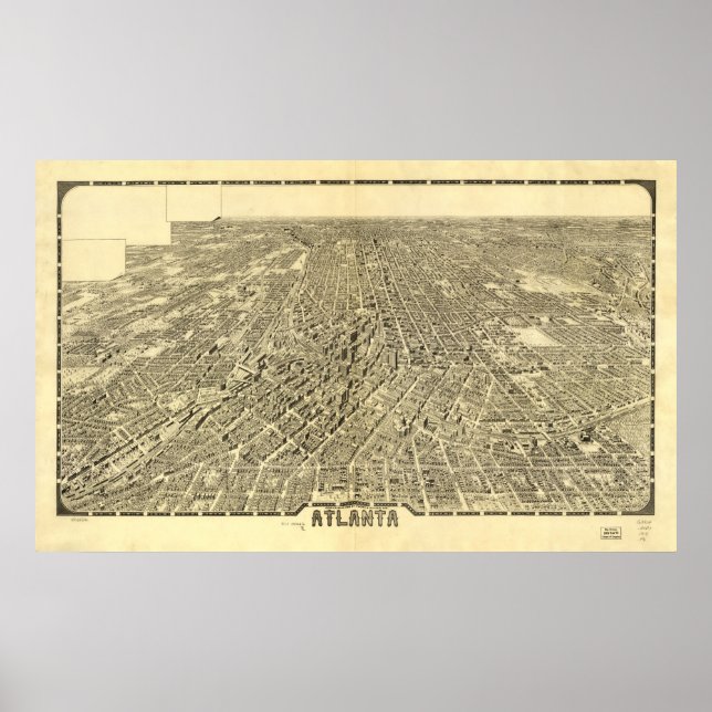 Historic Map of Atlanta, Georgia, 1919 Poster (Front)