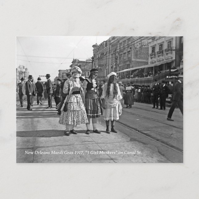Historic Mardi Gras New Orleans Photo Postcard (Front)
