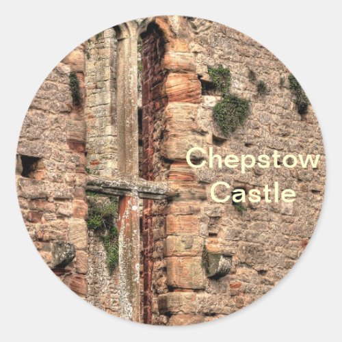 Historic Medieval Chepstow Castle Window Classic Round Sticker