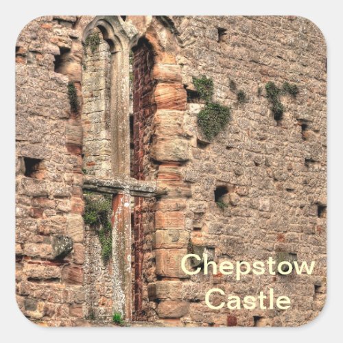 Historic Medieval Chepstow Castle Window Square Sticker