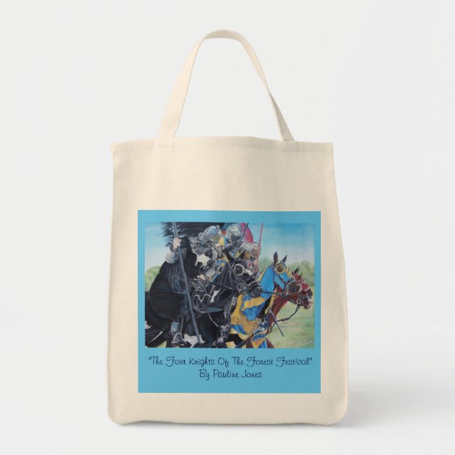 historic medieval knights jousting on horses tote bag (Front)
