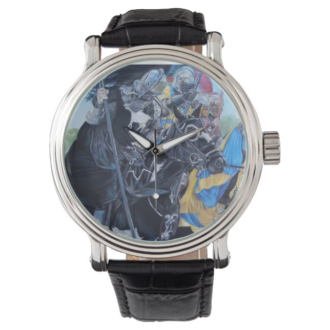 historic medieval knights jousting on horses watch (Front)