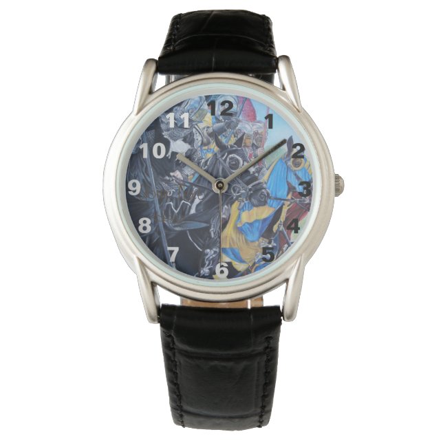 historic medieval knights jousting on horses watch (Front)