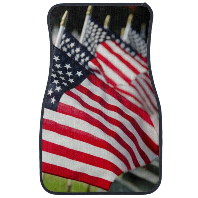 Historic military cemetery with US flags Car Mat (Front)