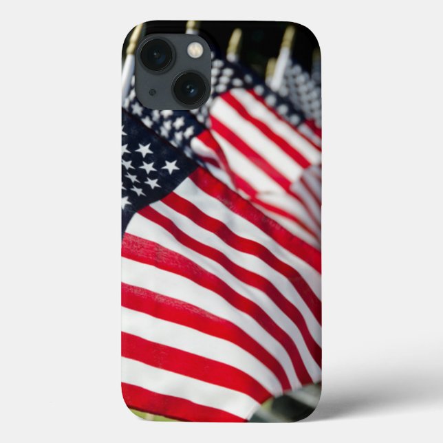 Historic military cemetery with US flags Case-Mate iPhone Case (Back)