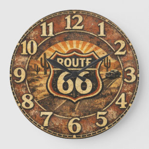 Historic Mother Road Desert Horizon Timepiece Large Clock
