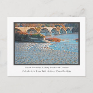 Historic Multiple Arch Reinforced Concrete Bridge Postcard