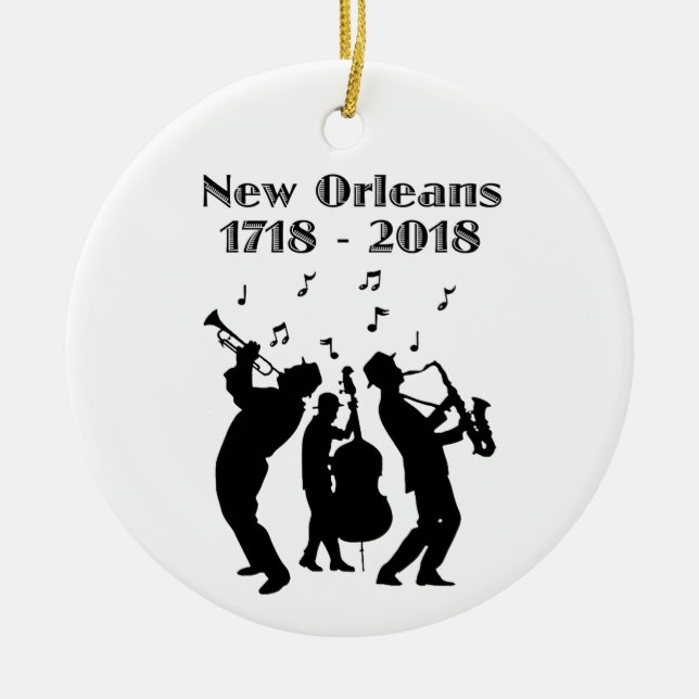 Historic New Orleans Tricentennial Ceramic Ornament (Front)