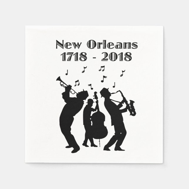 Historic New Orleans Tricentennial Paper Napkins (Front)