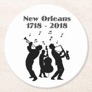 Historic New Orleans Tricentennial Round Paper Coaster