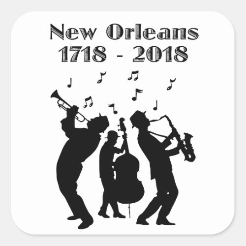 Historic New Orleans Tricentennial Square Sticker