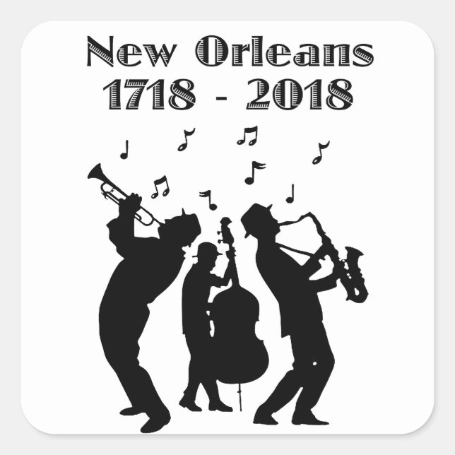 Historic New Orleans Tricentennial Square Sticker (Front)