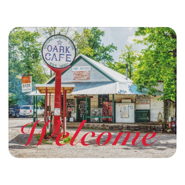 Historic Oark General Store Welcome Door Sign (Contemporary Front)