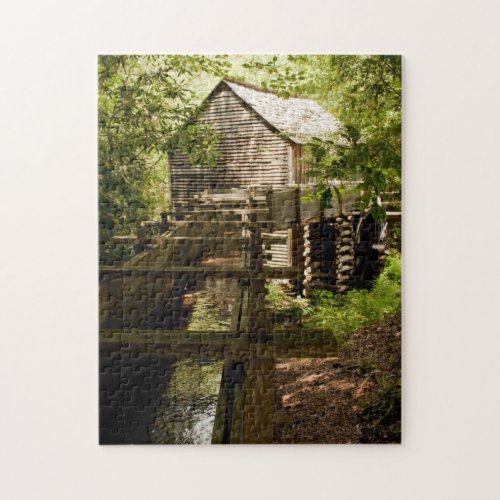 Historic Old Mill Waterwheel Photo Tennessee Jigsaw Puzzle
