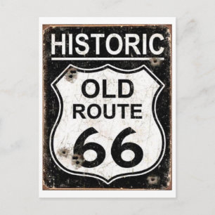 Historic Old Route 66 Sign Vintage Postcard