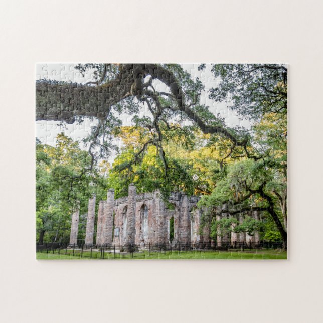 Historic Old Sheldon Church Ruins Photo Puzzle (Horizontal)