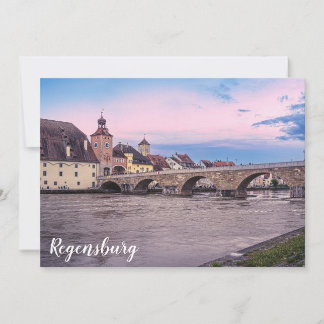 Historic old town in Regensburg, Germany (Front)