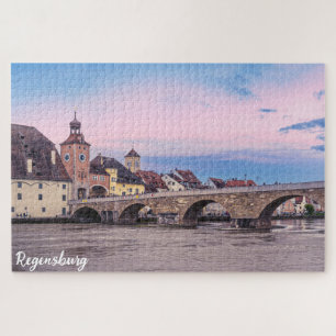 Historic old town in Regensburg, Germany Jigsaw Puzzle