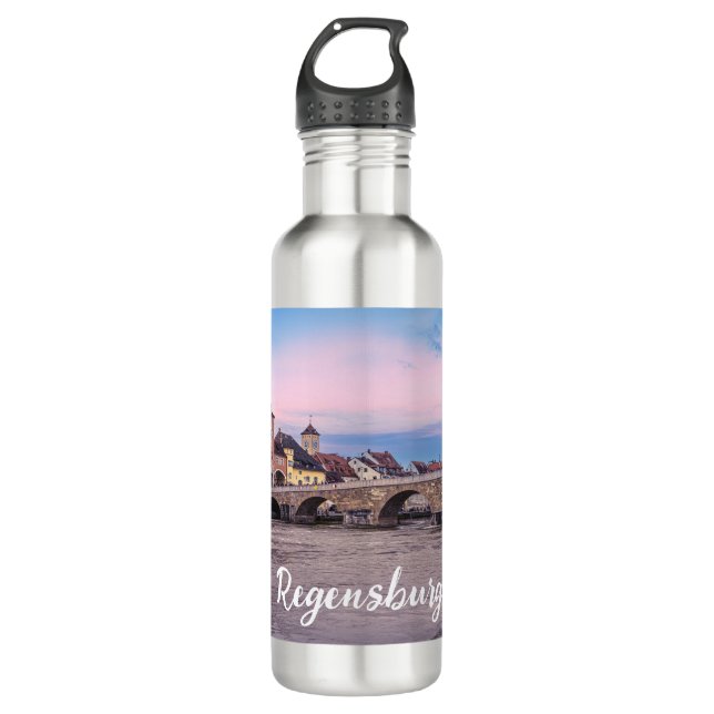Historic old town in Regensburg, Germany Stainless Steel Water Bottle (Front)