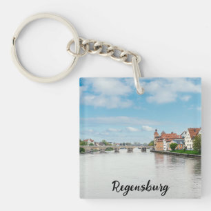 Historic old town of Regensburg, Germany Keychain