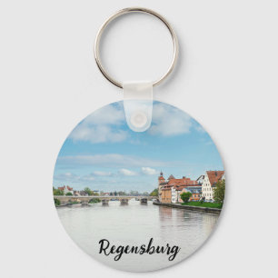 Historic old town of Regensburg, Germany Keychain