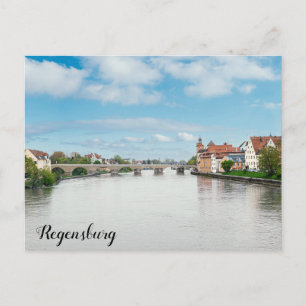 Historic old town of Regensburg, Germany Postcard