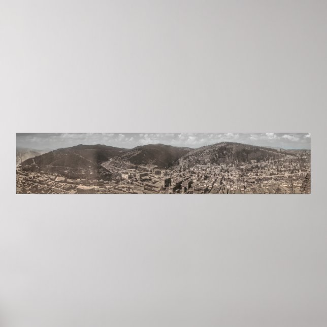 Historic Panorama of DEADWOOD South Dakota 1902 Poster (Front)