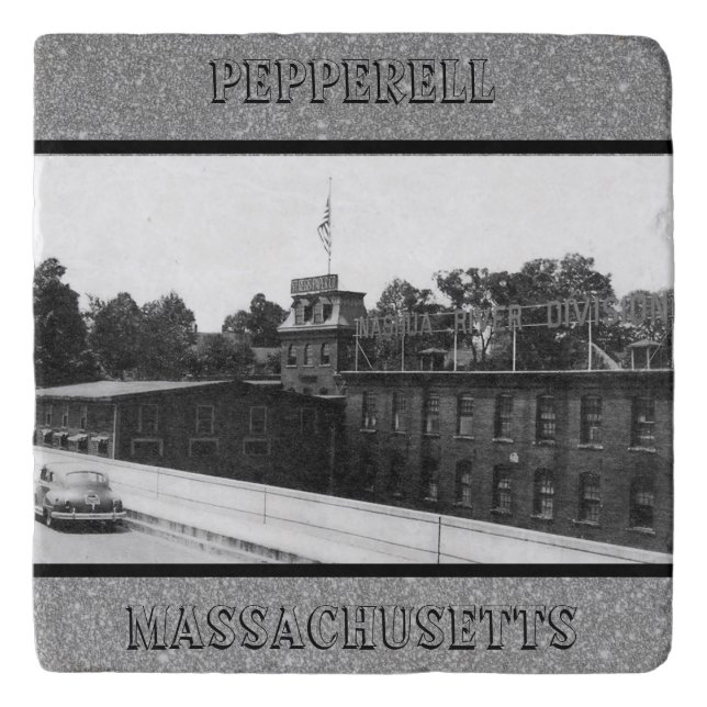 Historic Paper Mill in Pepperell Massachusetts Trivet (Front)