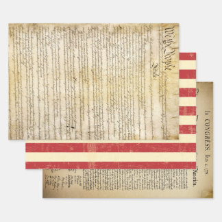 Historic Patriotic Bundle Wrapping Paper Sheets