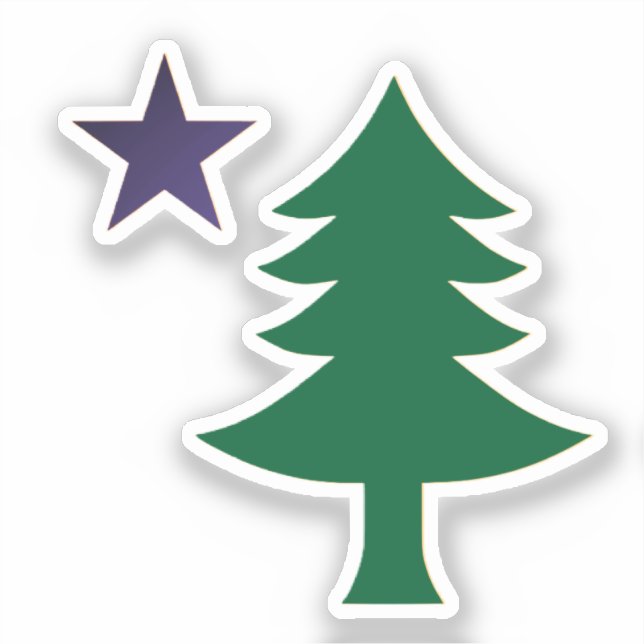 Historic Pine Tree Flag of Maine (1901–1909)  Sticker (Front)