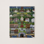 Historic Port Townsend, Washington Jigsaw Puzzle<br><div class="desc">Port Townsend is filled with history! From Maritime to beautiful Victorian homes this city is a must to visit in the Northwest! The image by International Artist Jennifer Lake captures all the minute detail of the city. Old ships come into port and old lighthouses welcome them.</div>