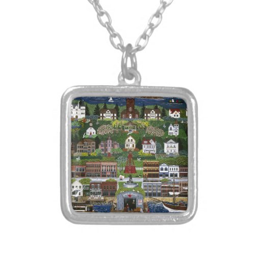 Historic Port Townsend Washington Silver Plated Necklace