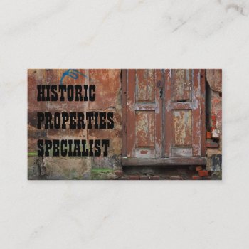 Historic Properties Specialist Vintage Real Estate Business Card by GetArtFACTORY at Zazzle