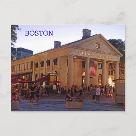 Historic Quincy Market Downtown Boston Postcard