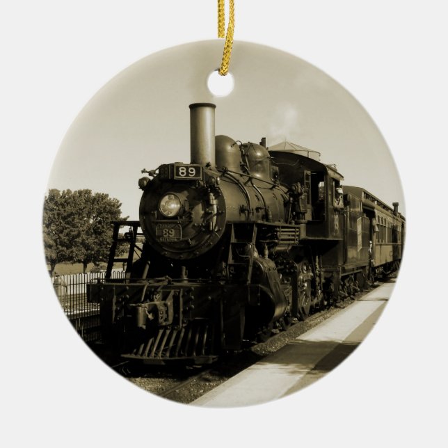 Historic Railroad Ceramic Ornament (Front)