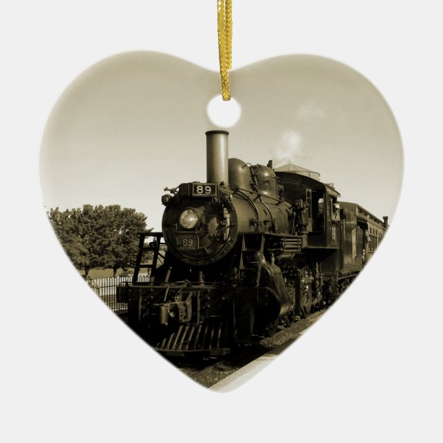 Historic Railroad Ceramic Ornament (Front)